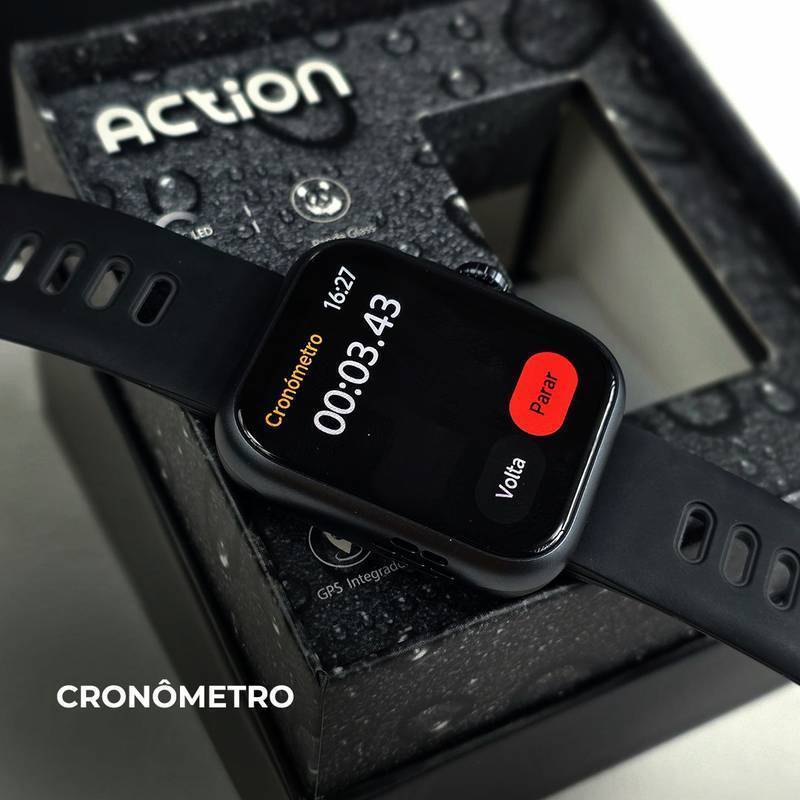 Smartwatch I9 Action Pro – GPS Integrado, Tela AMOLED e Bateria de até 7 Dias