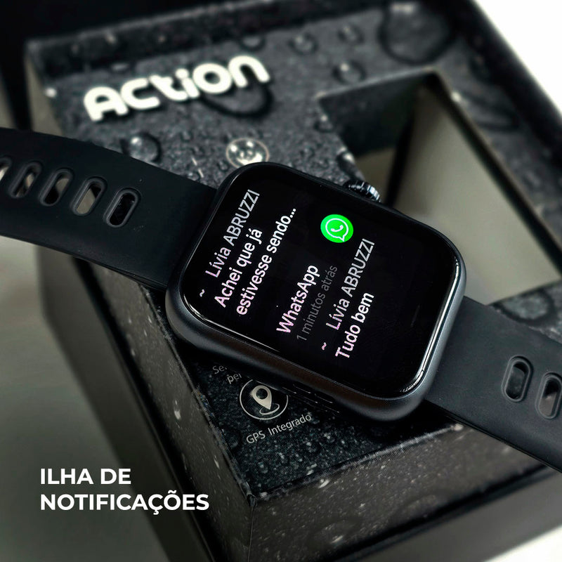 Smartwatch I9 Action Pro – GPS Integrado, Tela AMOLED e Bateria de até 7 Dias