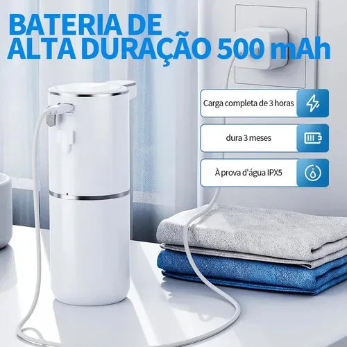Saboneteira Automática Sensor Infravermelho Espuma e Líquido Recarregável USB