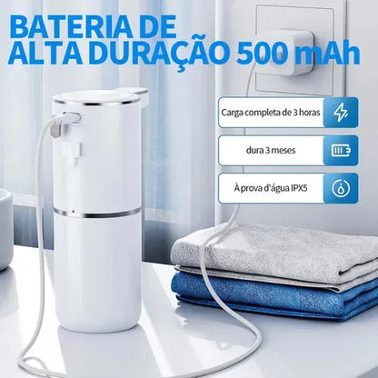 Saboneteira Automática Sensor Infravermelho Espuma e Líquido Recarregável USB