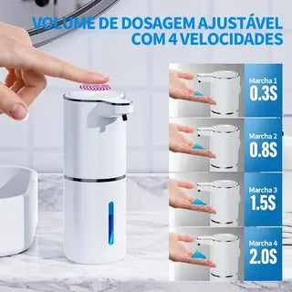 Saboneteira Automática Sensor Infravermelho Espuma e Líquido Recarregável USB