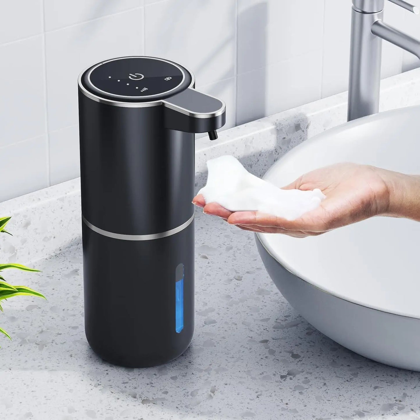 Saboneteira Automática Sensor Infravermelho Espuma e Líquido Recarregável USB