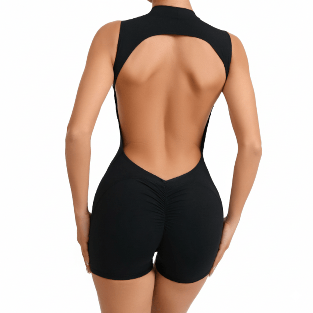 FlowSkin I9 – Macacão Fitness Vazado Feminino